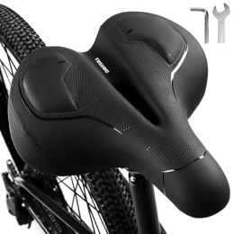 Oversized Bike Seat (11.8x10.8x5.8IN) for Peloton Bike Comfortable Bike Seat Cushion Bicycle Seat for Men Women with Dual Shock Absorbing Ball Memory Foam Bicycle Saddle Fit for Mountain/Road Bikes