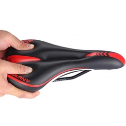 PBTRM Mountain Bike Seat PBTRM Bicycle Cushion Mountain Road Bike Saddle Silicone Cushion, Hollow, Breathable And Shock-Absorbing, Lightweight Road Bicycle Saddle for Men / Women, Red