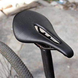 Plztou Spares Plztou Carbon Fiber+Leather Mtb Road Bike Saddle Comfort Mountain Cycling Black Bicycle Seat Pad Cushion 240X14M Bike Accessorie (Color : Black)
