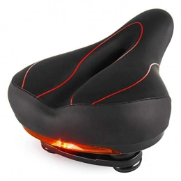 Poxcap Mountain Bike Seat Poxcap Bike Saddle Soft Cushion Memory Foam Bicycle Saddle Padded Mountain Seat with Taillight Waterproof Taillight for Road Bikes MTB Women Men