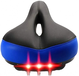 Hmmsnzy Mountain Bike Seat Professional Soft Bike Saddle， Comfortable Bicycle Seat Cushion, Wide Seat Cushion with LED Lamp Beads. Suitable for Indoor / Outdoor Bicycles with Multiple Lighting Methods (Upgraded), d Bicycle Saddle