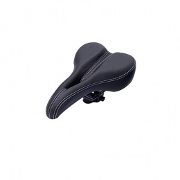QAL Spares QAL Bicycle Saddle, Outdoor PU Leather Black Red 270 * 150mm Bicycle Folding Bike Mountain Bike Seat Cushion Equipment Accessories, Black-270 * 150mm