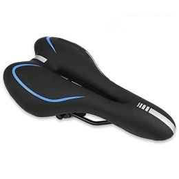 Qivor Spares Qivor Reflective Shock Absorbing Hollow Bicycle Saddle PVC Fabric Soft Mtb Cycling Road Mountain Bike Seat Bicycle Accessories (Color : Blue)