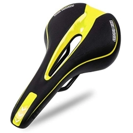 Qivor Spares Qivor Soft Bike Bicycle Saddle PU Leather Comfortable Road Mountain Bike Seat Silica Gel Cushion Shockproof Front Seat Mat (Color : Black Yellow)