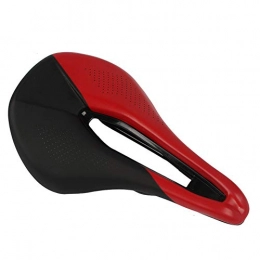 QLZDQ Mountain Bike Seat QLZDQ Bicycle Saddle Soft Bike Seat Microfiber Leather High Density Rebound Sponge for Men Comfort (Color : Blakc and Red)
