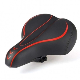 QSCTYG Mountain Bike Seat QSCTYG Bicycle Seat Bicycle Saddle Cycling Big Bum Wide Saddle Seat Road MTB Moutain Bike Wide Soft Pad Comfort Cushion Cycling Bicycle Parts bicycle saddle (Color : Red)