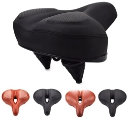 QWERTYUI Spares QWERTYUI Bike Seat, Extra Comfort Wide Bicycle Seat Ergonomic Design Waterproof Memory Foam Bicycle Seat, Breathable Bike Saddle Accessories for Outdoor Mountain Road Bikes, black, A