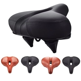 QWERTYUI Spares QWERTYUI Bike Seat, Extra Comfort Wide Bicycle Seat Ergonomic Design Waterproof Memory Foam Bicycle Seat, Breathable Bike Saddle Accessories for Outdoor Mountain Road Bikes, black, B