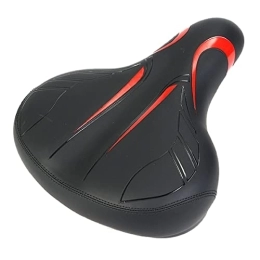 QWERTYUI Spares QWERTYUI Bike Seat for Men Women, Memory Foam Soft Comfort Bicycle Seats Ergonomic Design, Sweatproof Absorbing Bicycle Saddle, for Most Exercise Bike Or Road Mountain Bikes, Red, One Size