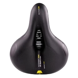 QWERTYUI Mountain Bike Seat QWERTYUI Comfortable Bike Seat Shock Absorbing Ball Memory Foam Waterproof Wide Bicycle Saddle, Breathable Middle Groove Design, Suitable for Bicycles / Mountain / Road Bikes, Yellow, One Size