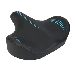 QWERTYUI Spares QWERTYUI Oversized Bike Seat, Comfortable Memory Foam Sweatproof Bike Saddle, Extra Wide Ergonomic Shock Absorbing Bicycle Seat, Universal Fit for Exercise, Mountain, Road Bikes, Blue