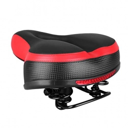 QWXZ Mountain Bike Seat QWXZ Bicycle seat Comfortable bicycle chair bicycle saddle chair shock absorber waterproof reflective bicycle saddle for mountain bike Soft and breathable (Color : Red)