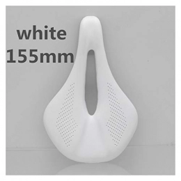 QWXZ Spares QWXZ Bicycle seat PU + Carbon Fiber Saddle Road Mountain Bike Bicycle Saddle For Man TT Triathlon Cycling Saddle Time Trail Comfort Races Seat Soft and breathable (Color : WHITE 155MM)