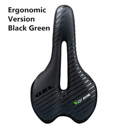 QXLXL Mountain Bike Seat QXLXL Bicycle Saddle With Tail Light Thicken Widen MTB Bike Saddles Soft Comfortable Bike Hollow Cycling Bicycle Saddle (Color : Ergonomic Green)