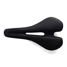 HBYXGS Mountain Bike Seat Road Bike Saddle Leather Hollow Breathable Mountain Bike Bicycle Saddle Comfortable Riding Front Seat Cushion (Color : Black)