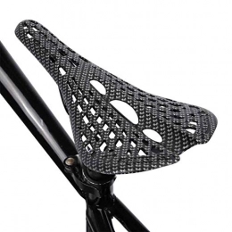 SALUTUYA Mountain Bike Seat SALUTUYA Sturdy Steel Rail Absorb Shock Breathable Anti-Deformation Hollow Out Mountain Bike Saddl, for Most(Carbon fiber pattern)
