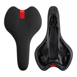 SAXTZDS Spares SAXTZDS KAIX SHOP 3086 Bicycle Saddle PU Leather MTB Mountain Highway Road Bike Cycling Comfortable Breathable Bicycle Saddle (Color : Black red)