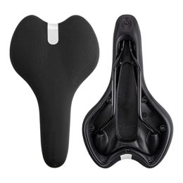 SAXTZDS Spares SAXTZDS KAIX SHOP 3086 Bicycle Saddle PU Leather MTB Mountain Highway Road Bike Cycling Comfortable Breathable Bicycle Saddle (Color : Black silver)