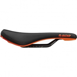 Sdg Mountain Bike Seat SDG Bel Air 3.0 Lux-Alloy Rail Saddle Black Microfibre Top Orange Base