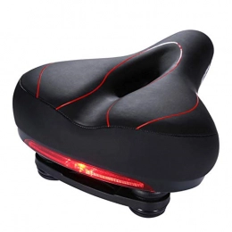 SHINYEVER Spares SHINYEVER Bike Saddles Bike Seat PU Leather Wide Bicycle Saddle Cushion with Taillight Waterproof Dual Spring Design for Men Women Fits MTB Mountain Bike / Road Bike / Spinning Exercise Bikes