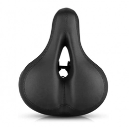 SMSOM Spares SMSOM Oversized Comfort Bike Seat Most Comfortable Replacement Bicycle Saddle for Cycling | Universal Fit for Outdoor Exercise Bikes | Wide Soft Padded Bike Saddle For Women and Men (Color : Black)