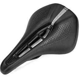 Qivor Spares Soft Bicycle MTB Saddle Cushion Bicycle Hollow Saddle Cycling Road Mountain Bike Seat Cycling Riding Accessories Black For Men (Color : Black silver)