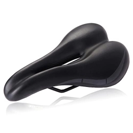 HSYSA Mountain Bike Seat Soft Bicycle Saddle Men's And Women's Mountain Bike Wide Seat Retro Hollow Mountain Bike Saddle Black Bicycle Seat Suitable For Long Riding (Color : Black)