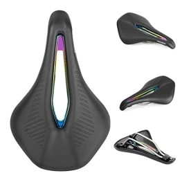 Soyeacrg Mountain Bike Seat Soyeacrg Comfortable Memory Foam Bicycle Saddle Mountain Bike Hollow Breathable Microfiber Leather Bicycle Saddle Road Riding Accessories for MTB BMX Road Riding Specialized, Black
