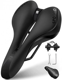 SPGOOD Bicycle saddle for men and women with cover gel saddle, comfortable hollow ergonomic bicycle seat, touring saddle, racing saddle, Velo saddle for mountain bike/BMX/road bike/EMTB/dirt bike.