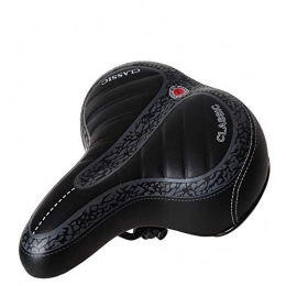 Studyset Spares Studyset Mountain Bike Wide Saddle Seat Road MTB Bicycle Big Butt Breathable Seat Cushion Black with black lines