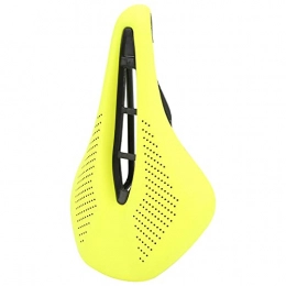 Surebuy Spares Surebuy Bike Saddle Cushion, Bike Cover Comfortable and Breathable Ergonomic Design Wide Tail Wing Design for Mountain Bike(Yellow black dots)