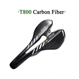 T&SHY Spares T&SHY Bicycle Carbon Fiber Saddle, Ultra Light Hollow Full Carbon Fiber Saddle Breathable 3K Glossy Carbon Seat Mountain Bike Road Bike Parts 275 * 143MM