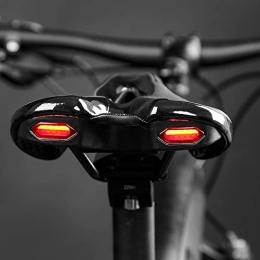 TIORU Road Bike Saddle MTB Bicycle Seat with Warning Taillight USB Charging Mountain Cycling Racing PU Breathable Soft Seat Cushion