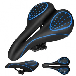Tiyabdl Mountain Bike Seat Tiyabdl Most Comfortable Bike Seat, Silica Gel Mens Padded Bicycle Saddle with Soft Cushion-Improves Comfort for Mountain Bike, Hybrid and Stationary Exercise Bike (Color : Blue)