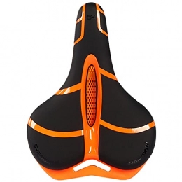TTZHJIN Spares TTZHJIN Bike Seat Bicycle Saddle Central Vent Spring Damping Mountain Fitness Casual Soft And Comfortable Waterproof PU Polyurethane，3 Colors, Orange-25×20cm