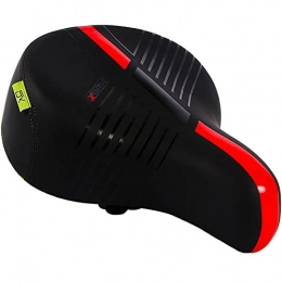 TTZHJIN Mountain Bike Seat TTZHJIN Bike Seat Bicycle Saddle Lenient Thick Soft And Comfortable Polyurethane Accessories Double Spring Shock Absorption Indoor Fitness，4 Colors, Red-31×28cm