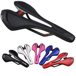 O-Mirechros Spares Ultralight Full Carbon Fiber+Genuine Leather Bicycle MTB Road Cycling Bike Saddle Red