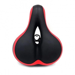 VOANZO Spares VOANZO Bike Seat Bicycle Saddle, Soft Wide Bike Saddle Bicycle Seat Cushion with Taillight for MTB Road Gel Comfort Hybrid Cyclists - red