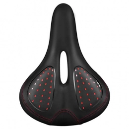 WAVENI Comfortable Bike Saddle Soft Bicycle Saddle with Taillight Breathable Comfort Mountain Bike Seat Cushion for Cruiser Road Bikes Touring Mountain Bike (Color : Black-red)