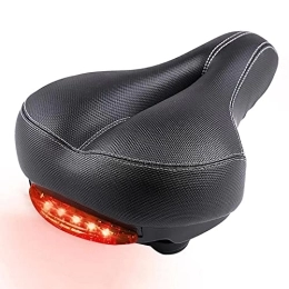 KGADRX Mountain Bike Seat Wide Bicycle Saddle with Tail Light Soft Sponge Cushion Hollow Thicken Cycling Seat MTB Mountain Bike Saddle