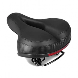 wuwu Spares wuwu Black Big Bum Reflective Saddle Mountain Bike Seat Professional Road MTB Comfort Cycling Padded Cushion Front Seat With Springs