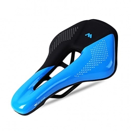 wuwu Spares wuwu Shock Absorbing Hollow Bicycle Saddle Anti-skid GEL Extra Soft Mountain Bike Saddle MTB Road Cycling Seat Bicycle Accessories (Color : 350G Blue no Clamp)
