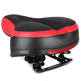 XDLH Gel Bike Seat Bicycle Saddle, Cycling Seat Cushion Pad Waterproof for Women Men Fits MTB Mountain Bike/Road Bike/Spinning Exercise Bikes (Red)
