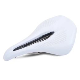 xinlinlin Mountain Bike Seat xinlinlin Bicycle Saddle Comfortable Mountain / MTB Road Bike Seat Leather Surface cushion Soft Shockproof Bike Saddle Bicycle parts (Color : White)