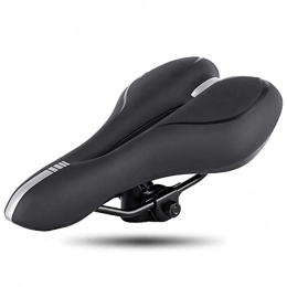 xmk2021888 Mountain Bike Seat xmk2021888 Bike seat, Bicycle saddle absorbing steel rail hollow breathable gel cushion road silicone mountain bike bicycle riding cushion (Color : Black)