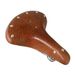 XuCesfs Bicycle Leather Saddle Mountain Bike Retro Saddle Comfortable Riding Leather Cushion (Color : Brown, Size : 27 * 22 * 12CM)