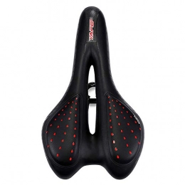 XXZ Mountain Bike Seat XXZ Comfortable Bike Seat for Men Women Bicycle Saddle Replacement Wear-Resistant PVC Leather Breathable Waterproof for Mountain Bikes Outdoor Bikes, Red