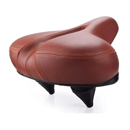SHADXW Spares YEJIANGHUA Wide MTB Mountain Bike Saddle Soft Thickened Comfortable Saddle Seat Electric Bike Saddle Spring Shock Absorption Cushion (Color : Leather Brown)
