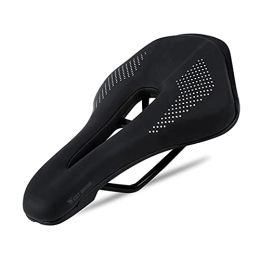 YINHAO Spares YINHAO Shock Absorbing Hollow Bicycle Saddle Anti-skid GEL PU Extra Soft Mountain Bike Saddle MTB Road Cycling Seat Bicycle Accessories (Color : 350G Black no Clamp)