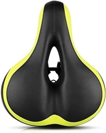 YLKCU Mountain Bike Seat YLKCU Mountain Bicycle Saddle Big Butt Road Bike Seat with Light Comfortable Soft Shock Absorber Breathable Cycling Bicycle Seat (Color : Black Green)
